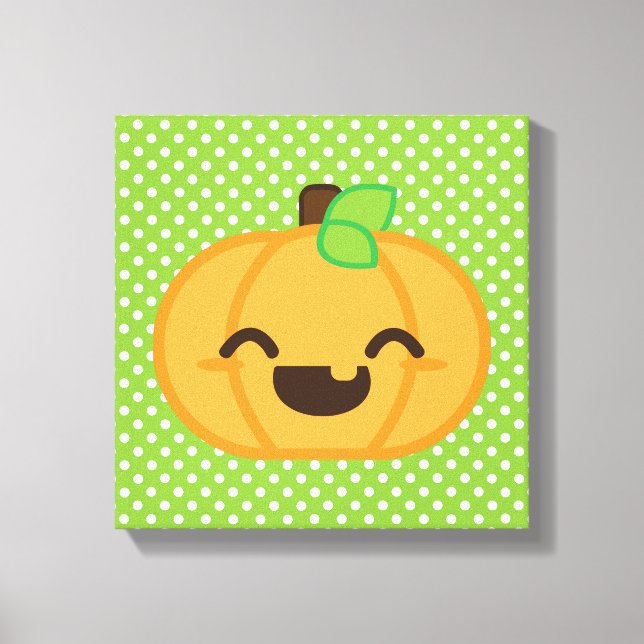 Kawaii Jack O Lanterna Canvas Pumpkin (Frente)
