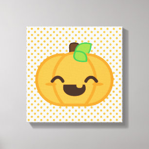 Kawaii Jack O Lanterna Canvas Pumpkin
