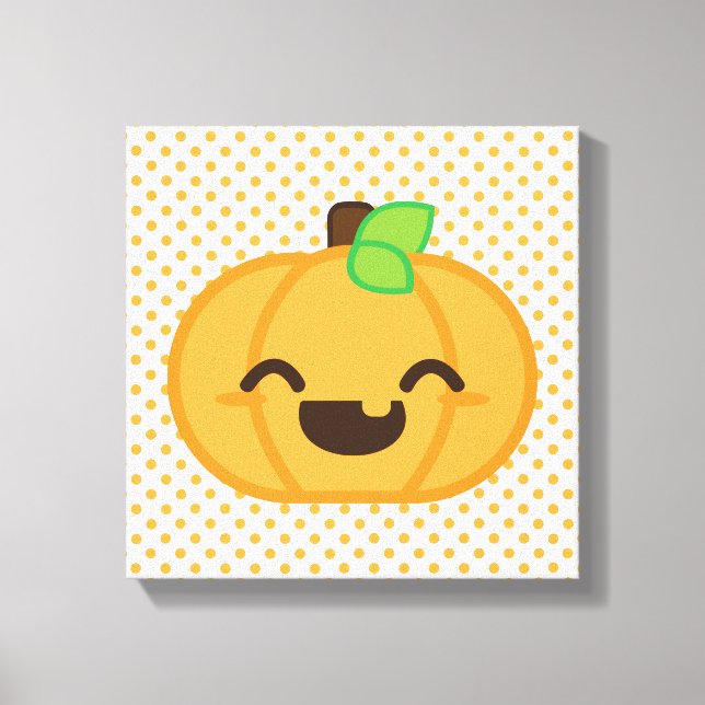 Kawaii Jack O Lanterna Canvas Pumpkin (Frente)