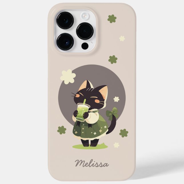 Kawaii Matcha Cat Case Gift for Anime & Cat Lovers (Verso)