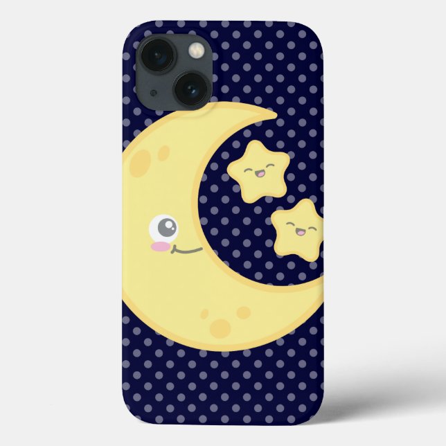 Kawaii Moon e Stars iPad Case (Verso)