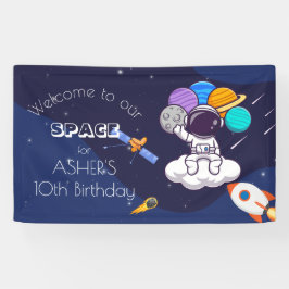 Kawaii navy blue space astronaut theme party