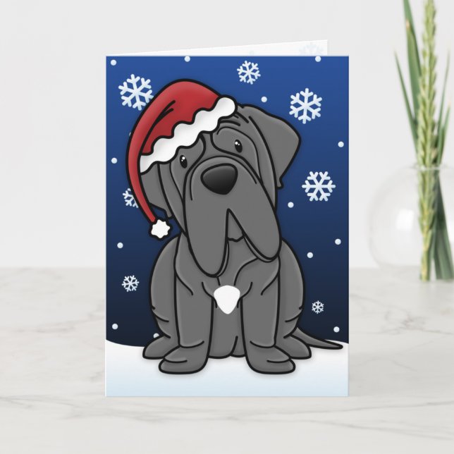 Kawaii Neapolitan Mastiff Cartão de Natal (Frente)
