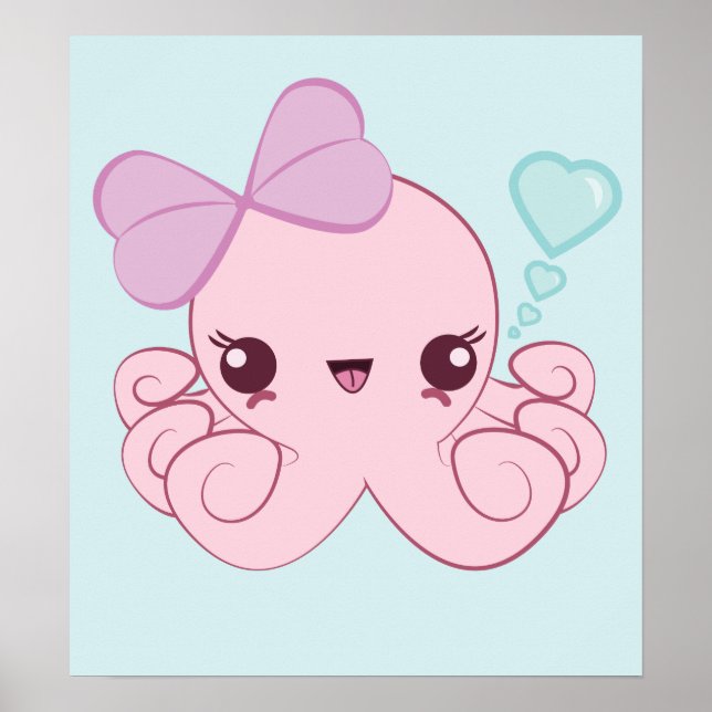 Kawaii Octopus Poster (Frente)