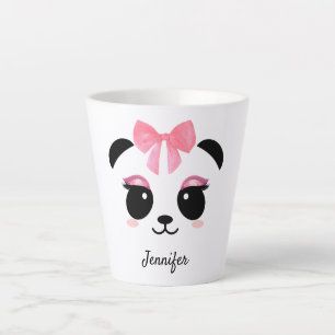 Kawaii panda cílios fofos personalizados caneca la