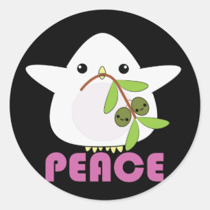Kawaii Peace Dove com adesivos do Olive Branch