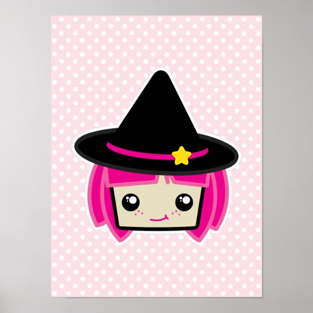 Kawaii Pink Haired Poster (Frente)