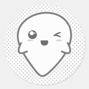 Kawaii que pisc etiquetas do fantasma