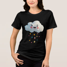 Kawaii Smiling Cloud T-shirt - Chuva em Nuvem