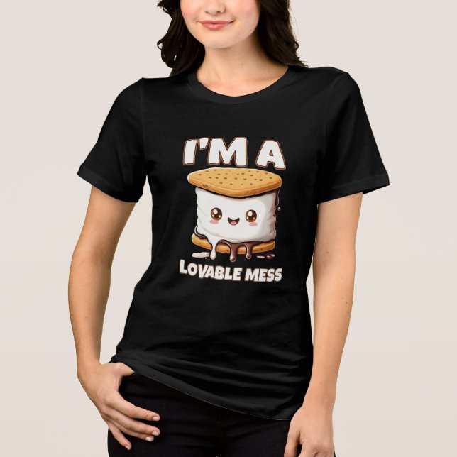 Kawaii S'mores Eu Sou uma Bagunça Adorável Marshma (Frente)