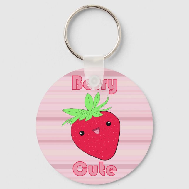 Kawaii Strawberry Berry Cute chaveiro (Frente)