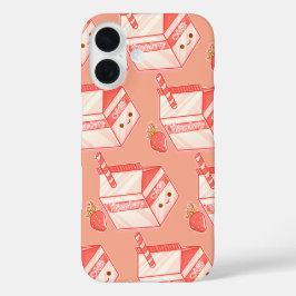 Kawaii Strawberry Milk Carton - Cute Aesthetic Art