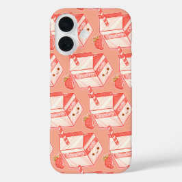 Kawaii Strawberry Milk Carton - Cute Aesthetic Art