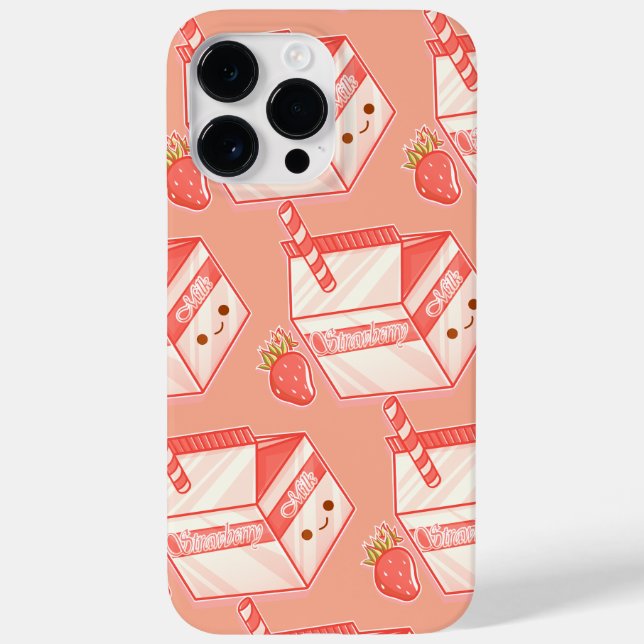 Kawaii Strawberry Milk Carton - Cute Aesthetic Art (Verso)