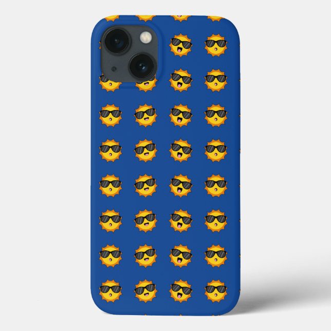 Kawaii Sun com óculos Sunglass Happy Emoji Faces (Verso)