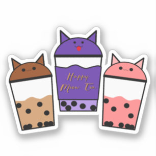 Kawaii Trio Meow Tea Adesivo de Vinil