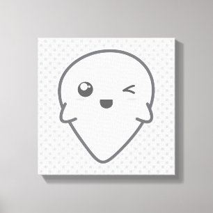 Kawaii Winking Ghost Canvas