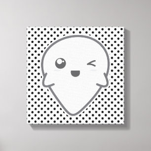 Kawaii Winking Ghost Canvas