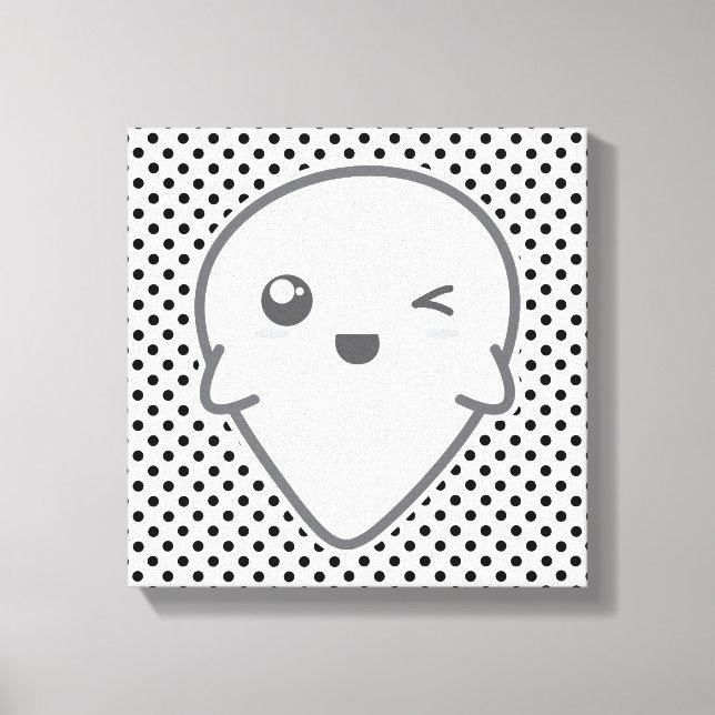 Kawaii Winking Ghost Canvas (Frente)