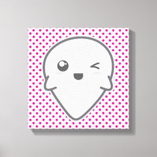 Kawaii Winking Ghost Canvas