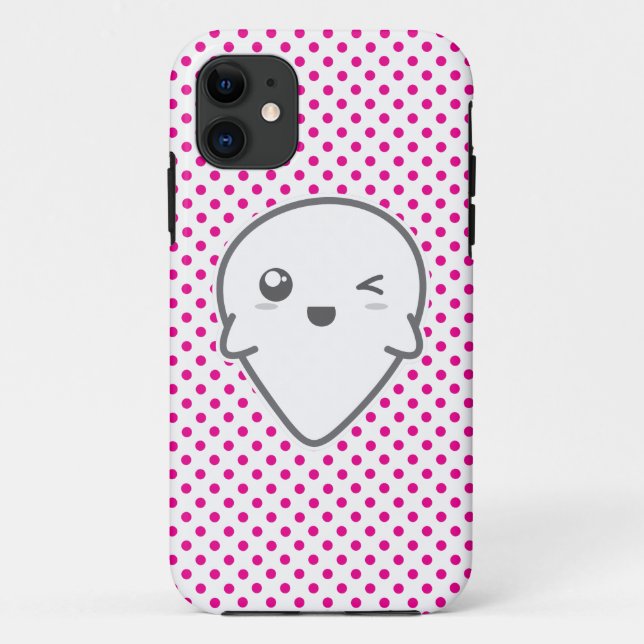 Kawaii Winking Ghost capas de iphone (Verso)