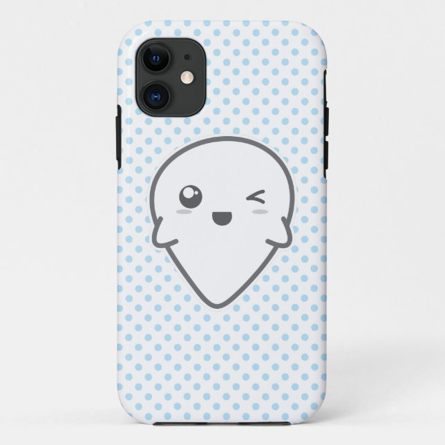 Kawaii Winking Ghost capas de iphone (Verso)