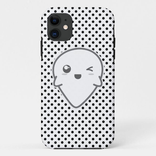 Kawaii Winking Ghost capas de iphone (Verso)