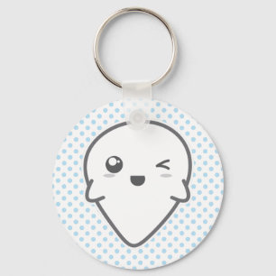 Kawaii Winking Ghost Chaveiro