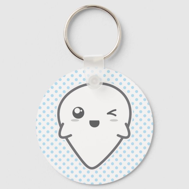 Kawaii Winking Ghost Chaveiro (Frente)