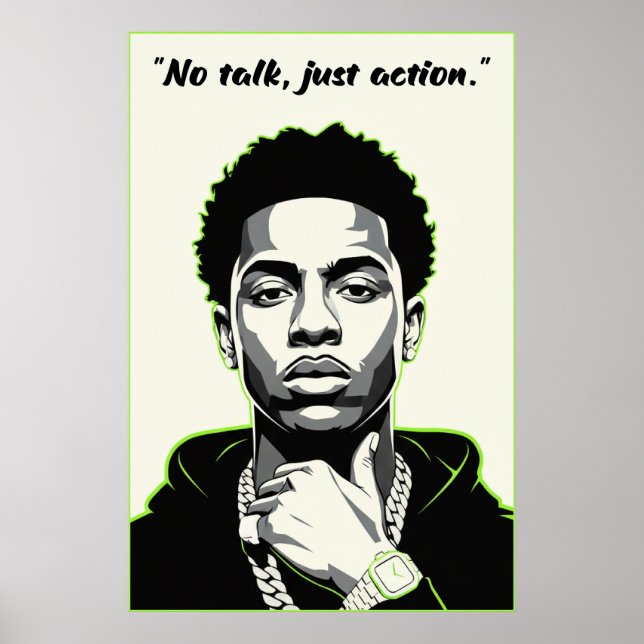 Kay Flock Poster – No Talk Just Action (Frente)