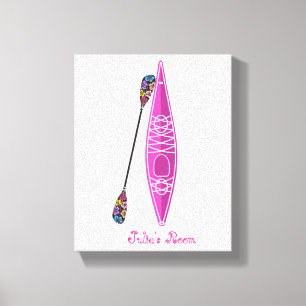 Kayak Girl Stretch Canvas Print