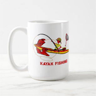 Kayak Pescando a lenda na caneca de café