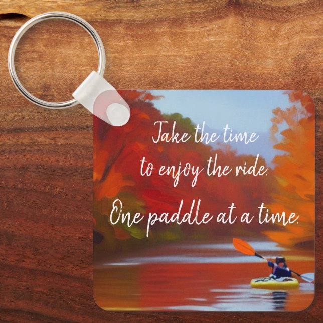 Kayaking in Fall Personalized Chaveiro (Frente)