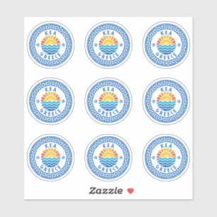 Kea Island, Grécia com vários adesivos