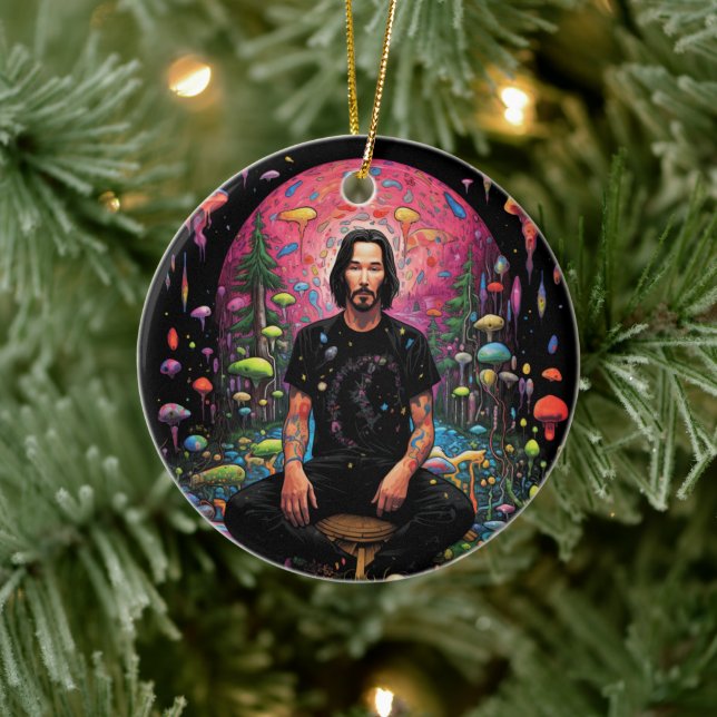 Keanu Reeves Ornamento da Meditação de Paz de Nata (Árvore)