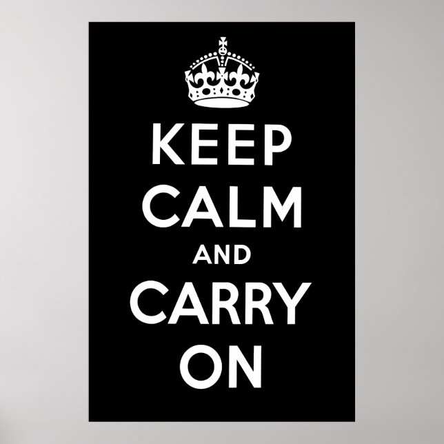 Keep Calm and Carry On Poster - Black (Frente)
