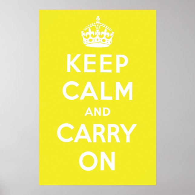 Keep Calm and Carry On Poster - Yellow (Frente)