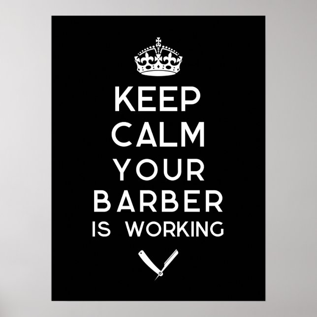 Keep calm barber poster (Frente)