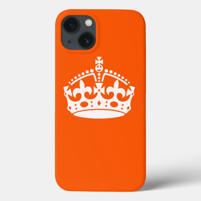 KEEP CALM CROWN Icon on Orange Customize This (Verso)