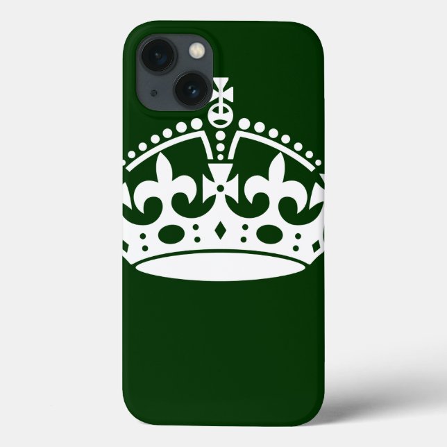 KEEP CALM CROWN on Forest Green Customize This (Verso)