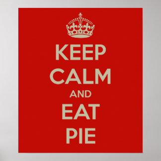 Keep Calm & Eat Pie Wall Poster
