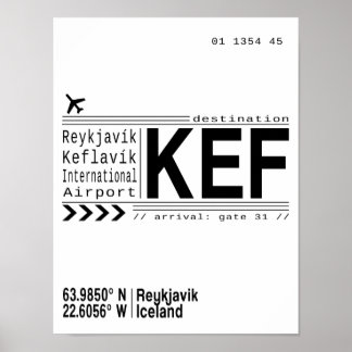 KEF Reykjavik, poster do aeroporto da Islândia