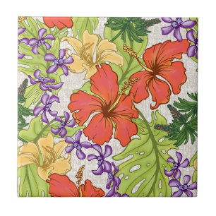 Keleah Tropical Havaiana Hibiscus e Orquídeas