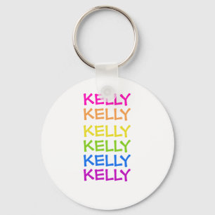 Kelly - Nomes - Neon Letters Round Chaveiro