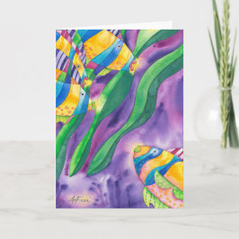 Kelp 1 - Verde & Roxo - Cartão de Agradecimento Do