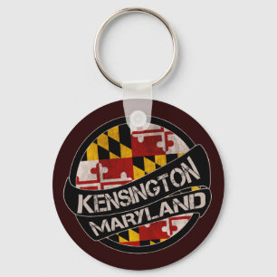 Kensington Maryland flag grunge chaveiro
