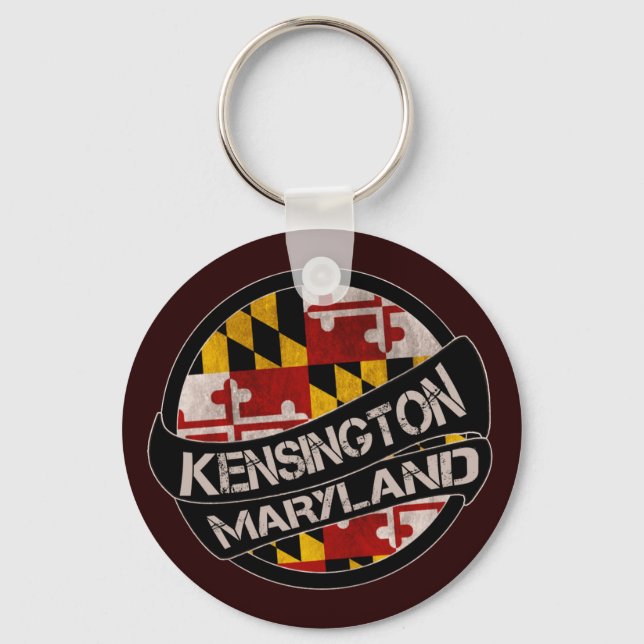 Kensington Maryland flag grunge chaveiro (Frente)