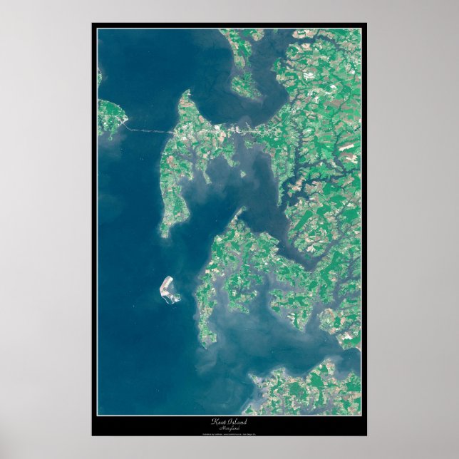 Kent Island, poster de satélite de Maryland (Frente)