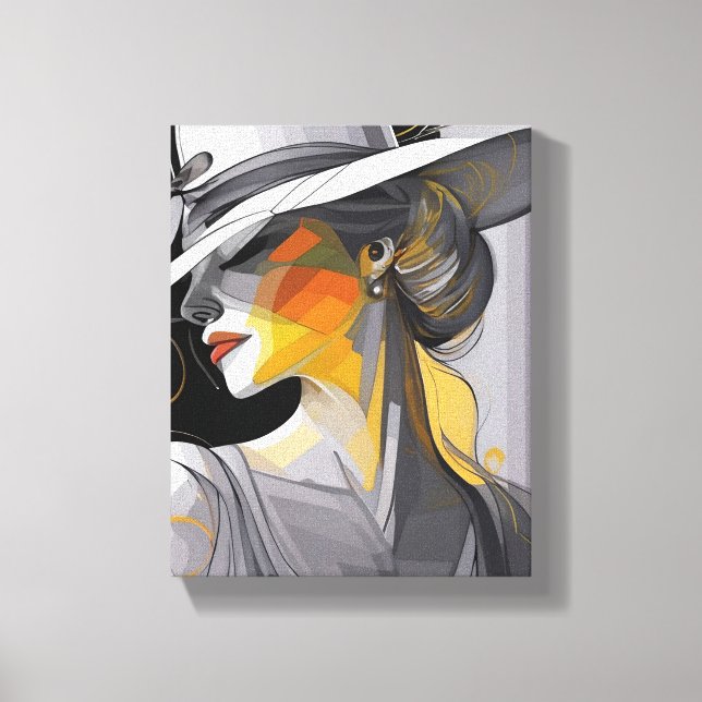 Kentucky Derby Hat Design Canvas Wall Art (Frente)