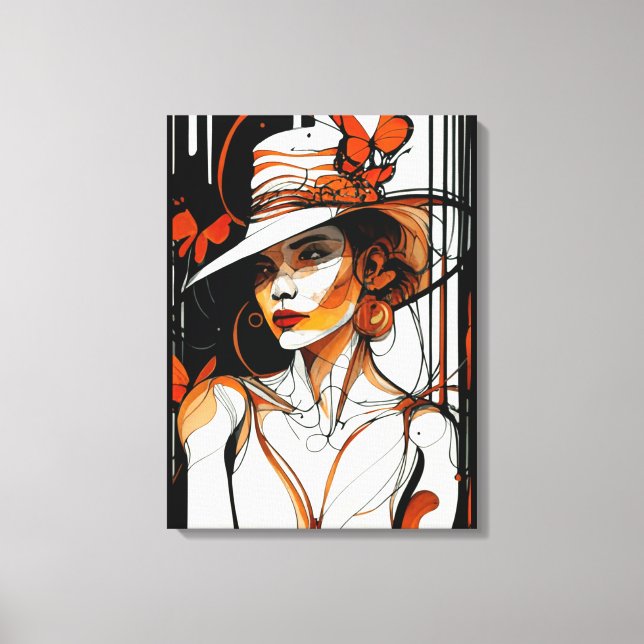 Kentucky Derby Womens Hat Canvas Wall Art Impressõ (Frente)